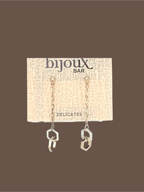Bijoux Bar Jewelry - Bijoux Bar Delicates Gold & Silver Plated Intwined Octagons Stud Dangle Earrings